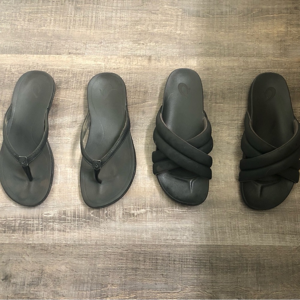 OluKai Black Women's Sandals - Two Pairs